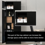 BESFUR 87" Tall Metal Storage Cabinet with Top Cabinet, Locking Garage Storage Cabinet with 4 Adjustable Shelves, Heavy-Duty Tall Cabinet for Home Office, Utility Room, Warehouse, School (Black)