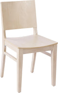 Flash Furniture Naples Commercial Solid Wood Dining Chair, Curved Backrest, Sturdy Mortise and Tenon Construction, Antique White