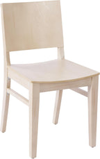 Flash Furniture Naples Commercial Solid Wood Dining Chair, Curved Backrest, Sturdy Mortise and Tenon Construction, Antique White