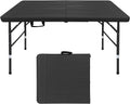 Folding Table, 4FT/6 FT Foldable Table with Carrying Handle, Steel Legs Heavy Duty Portable Utility Table for Party, Dining, Wedding, Events, Picnic Indoor, Outdoor, Camping