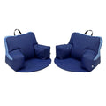 FDP SoftScape Relax-N-Read Bean Bag Chair with Supportive Back Rest, Storage Pockets and 1/2 inch Thick Foam Floor Pad, Portable Seating for Kids Age 2-6 years (2-Pack) - Navy/Powder Blue, 12367-NVPB