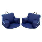 FDP SoftScape Relax-N-Read Bean Bag Chair with Supportive Back Rest, Storage Pockets and 1/2 inch Thick Foam Floor Pad, Portable Seating for Kids Age 2-6 years (2-Pack) - Navy/Powder Blue, 12367-NVPB