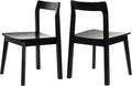 EYYTHUNG Farmhouse Wood Dining Chairs Set of 2,Wooden Kitchen Chairs, Mid Century Modern Side Chair Armless Chair for Living Room, Dining Room, Black