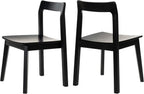 EYYTHUNG Farmhouse Wood Dining Chairs Set of 2,Wooden Kitchen Chairs, Mid Century Modern Side Chair Armless Chair for Living Room, Dining Room, Black