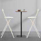 2PCS 29.53'' H Folding Bar Stool with Backrest, White Tall Folding Chair, 275LBS Load Capacity, Portable Collapsible Stool Kitchen Island, Bar, Cafe, Dining Room