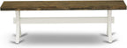 East West Furniture XB076 X-Style Mid Century Modern Dining Bench with Solid Wood Seat, 60x15x18 Inch, Multi-Color