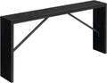 MAHANCRIS Console Table, 62.2" Long Sofa Table Behind Couch, Narrow Entryway Table, Farmhouse Dining Table with Angled Metal Frame, Industrial Console Table for Entryway, Black CTHB15801