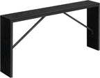 MAHANCRIS Console Table, 62.2" Long Sofa Table Behind Couch, Narrow Entryway Table, Farmhouse Dining Table with Angled Metal Frame, Industrial Console Table for Entryway, Black CTHB15801