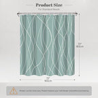 Punkray Light Green Shower Curtain for Bathroom with Hooks Shower Curtain Set, White Stripe Bath Curtains Decorative Shower Curtains Water Repellent Washable, 72 x 72