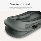 Spigen for Google TV Streamer Case, Drill-Free Mount, Silicone Fit | Wall/TV Hanger, Protection Case with Lanyard - Hazel