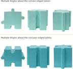 Merax 3 Piece Puzzle-Like Side Accent Table Set, Modular Accent Tables with Interlocking Design, Modern Connectable End Table for Living Room Bedroom Patio Beach Outdoor, Green+Blue+Green