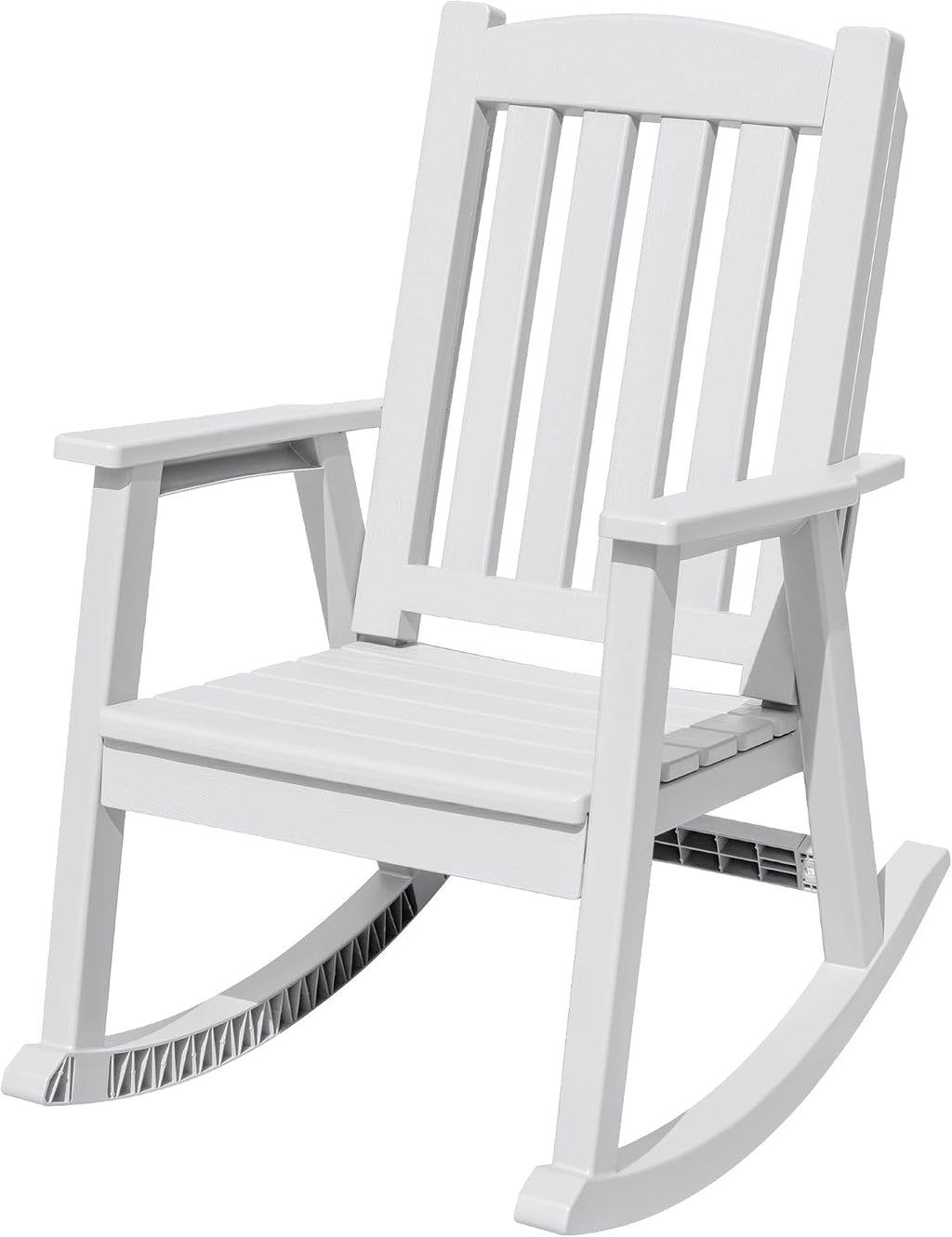 Flamaker Outdoor Rocking Chairs, PP Material Patio Rocking Chairs All Weather Resistant, Heavy Duty Rockers with High Back for Patio Backyard Porch (White)