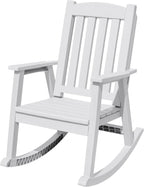 Flamaker Outdoor Rocking Chairs, PP Material Patio Rocking Chairs All Weather Resistant, Heavy Duty Rockers with High Back for Patio Backyard Porch (White)