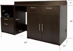 BREAKtime Breakroom Coffee Bar Cabinet with Door Storage, Mini Fridge and Microwave Space, Commercial-Grade, Fully Assembled, 84" W x 24" D x 36" H, Appliances Not Included