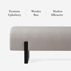 Maven Lane Juno Modern Wooden Upholstered Bench, Padded Seat for Kitchin Dining Room Table, Entryway Accent, or Window Seating in Refined Black Finish