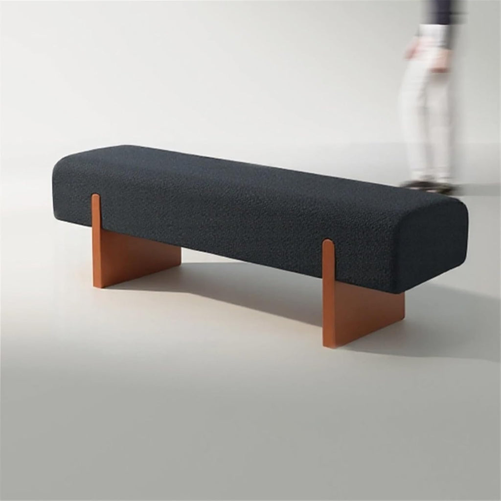 Modern Wooden Bed end Bench Dining Table Upholstered Shoe Changing Dressing Room Rest Area Entryway(Medium)