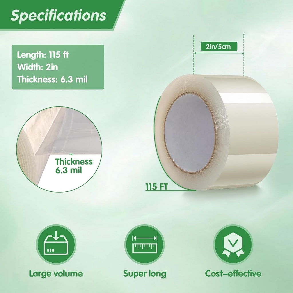 DGSL Greenhouse Repair Tapes, 2" x115' Greenhouses Cover Plastic Sheeting Tape, 6.3 mil Thickness Clear Greenhouse Plastic Tape for Seaming and Sealing