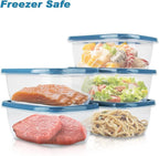 5PCS Food Containers Storage Sets(1000ML per Box),BPA-Free Rectangle Plastic Food Containers with Lids-Stackable Food Storage Box for School,Work,Travel and Meal Prep(Microwave and Fridge Safe)