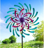 Regal Art & Gift Wave Wind Spinner – Metal Yard Decorations Outdoor | Kinetic Garden Spinner for Lawn, Pathway, or Flower Bed | Weather-Resistant Outdoor Sculpture - 32 Inch