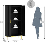 Kitchen Pantry Cabinet,Kitchen Pantry with 2 Adjustable Shelves,4 Shelf Cabinet,Freestanding Floor Cabinet,Unit for Garage Storage,Pantry,Laundry Room,Organization and Storage,Black