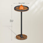HOOBRO Small Round Side Table, Drink Table, Coffee Martini Table with Pedestal Accent for Small Spaces in Living Room, Bedroom, Sofa Couch, Rustic Brown BF168BZ01