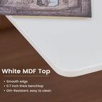 Square Dining Tulip Table for 4, Mid-Century Modern Table with Sturdy Metal Pedestal for Kitchen, Bistro, Cafe, Leisure (White, 27.6 INCH)