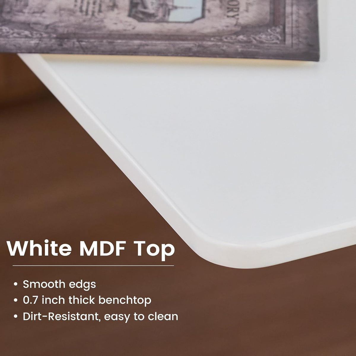 Square Dining Tulip Table for 4, Mid-Century Modern Table with Sturdy Metal Pedestal for Kitchen, Bistro, Cafe, Leisure (White, 27.6 INCH)