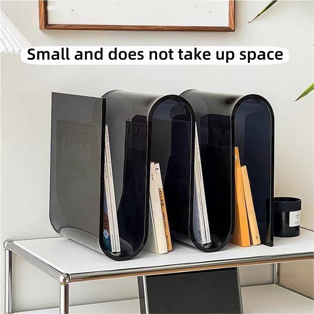 Modern Acrylic Side Table, S-Shaped End Table, Minimalist Coffee Table, Nightstand for Living Room, Bedroom, Home Décor, Stylish Acrylic Accent Table, Small Bookshelf(Clear)