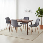 Velvet Dining Chairs Set of 4, Modern Kitchen Chairs, Metal Legs, Upholstered Dining Accent Side Chairs for Living Room Dining Room, Grey