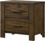 Oak Finish Nightstand 1pc Contemporary Two-Drawers Nightstand Bed Side Cabinet Furniture,for Small Spaces
