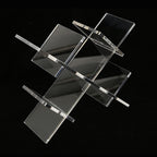 Countertop Wine Rack, 5 Bottle Wine Holder Stand with Transparent Acrylic Tabletop Storage for Home Kitchen Bar