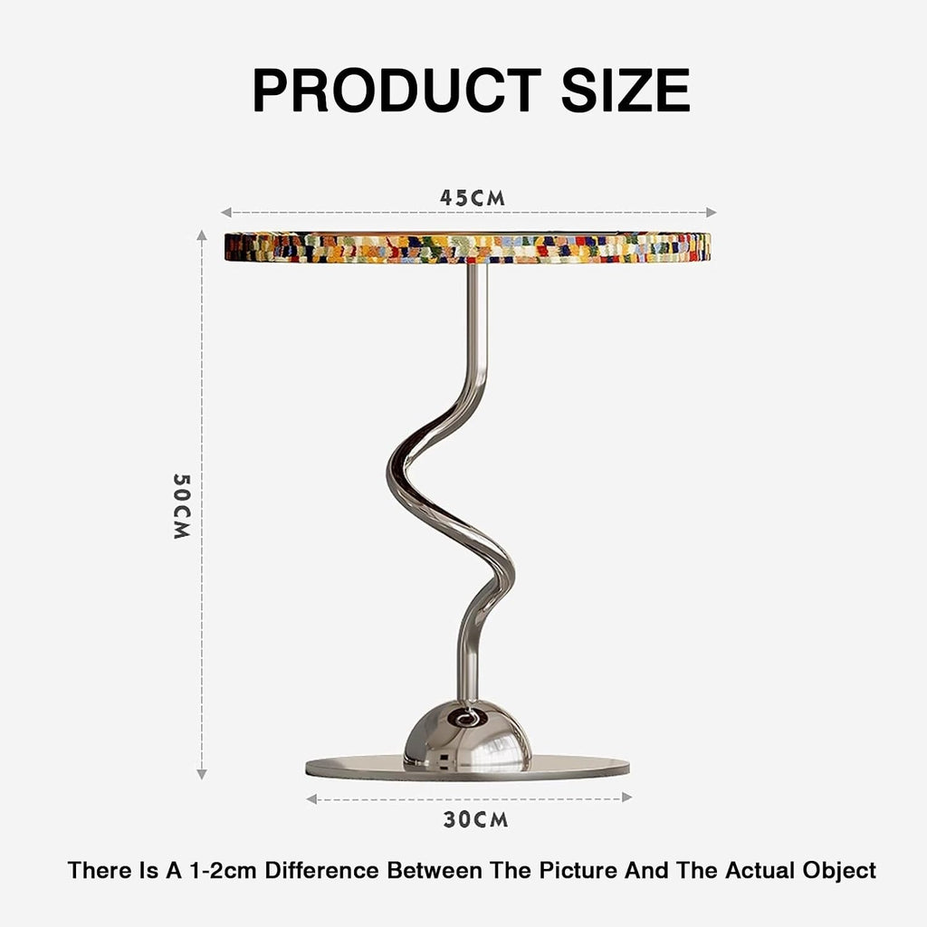 Bedside/Sofa Side Table – Shell-Style Accent Table (Suitable for Living Room, Balcony, or as a Coffee Table/Drum Stool)