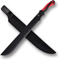 REAT Gardening Heavy Duty Machete,24" Full Tang Machete with Shaeth,Ergonomic No-Slip Handle,Machetes for Bushcraft, Outdoor Hunting, Garden Cutting Trees and Yard Work (Red)