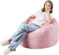 VEVOR Bean Bag Chair, 3 feet Round Bean Bag Chair with Removable and Washable Cover, 25D Memory Foam Filled with Soft and Smooth Dutch Velvet, Bean Bag for Bedroom or Playroom, Pink