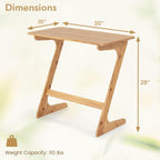 GOFLAME Bamboo TV Tray Table, Z Shaped Sofa Side Table for Laptops, Snacks & Drinks, Modern TV Dinner Tray, TV Dinning Tables, Small End Tables for Living Room, Bedroom, Natural