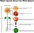 Wind Spinners for Yard and Garden Large, Wind Spinner Outdoor Metal Large, 84 Inch Wind Sculptures Birthday Gifts for Women(Double Sided Sunflower)