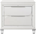 Pearl White 2-Drawer Nightstand with Acrylic Crystal Legs,for Small Spaces