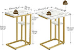 HOOBRO Foldable End Table, Gold C Shaped Side Table with Shelf, Small Snack Table, Cube Storage Organizer, 6-Cube Metal Grid Storage Shelf, Modular Cabinet, DIY Bookshelf DM29SF01-BF06CW01