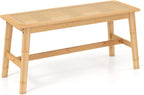 Giantex 39.5" Bamboo Dining Bench with Handwoven Rattan Seat, 600lbs Capacity, Shoe Ottoman, Kitchen Table Bench for Indoor Outdoor, Bedroom, Bathroom, Front Door, End of Bed, Entryway (Natural)