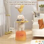 Adorable Cartoon Side Table with Tray, Resin Side Table with Balloons Decor and Base for Living Room, Bedroom, Requires Assembly