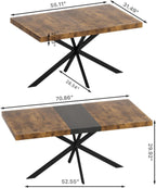 71" Extendable Dining Table for 4-8 People Wooden Dining Room Table Modern Extendable Kitchen Table for Dining Room, Small Space Saving Design, Easy Assembly(Brown)