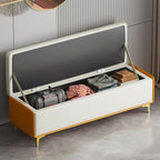 Modern Bed End Stool Bedroom Shoe Changing Entrance Bench Clothing Store Cloakroom Rest Sofa Storage Entryway(Orange,Large)
