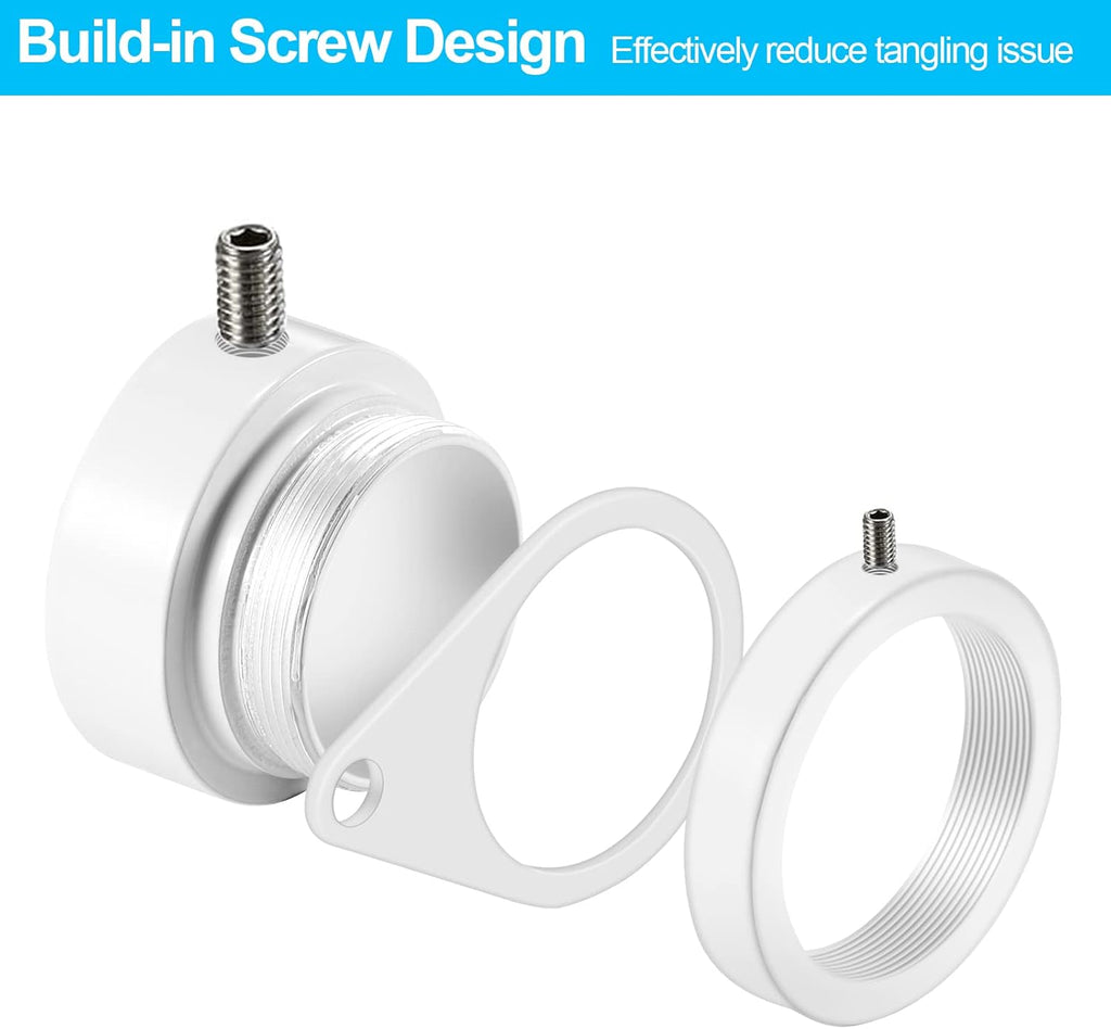 1" White Flag Pole Rings, 2 Pcs Anti Wrap Aluminum Alloy Flag Pole Clips Swivels, 360° Rotating Flagpole Flag Mounting Rings, Spinning Flag Pole Kit for 0.75-1.02" Diameter (1 Inch, White)