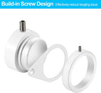 1" White Flag Pole Rings, 2 Pcs Anti Wrap Aluminum Alloy Flag Pole Clips Swivels, 360° Rotating Flagpole Flag Mounting Rings, Spinning Flag Pole Kit for 0.75-1.02" Diameter (1 Inch, White)