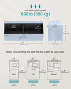 SONGMICS Foldable Storage Ottoman with Flipping Lid, 43.3 Inch Velvet Bench | Coffee Table, Folding Storage Bench for Bedroom, Entryway Shoe Bench, Pale Blue, MINOTA Collection ULSF078QQ03