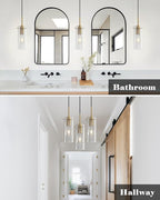 Blown Glass Pendant Light, Gold Pendant Light Kitchen Island 1 Pack, Glass Kitchen Pendant Lights, Island Pendant Lights for Kitchen, Living Room, Dining Room, Bar