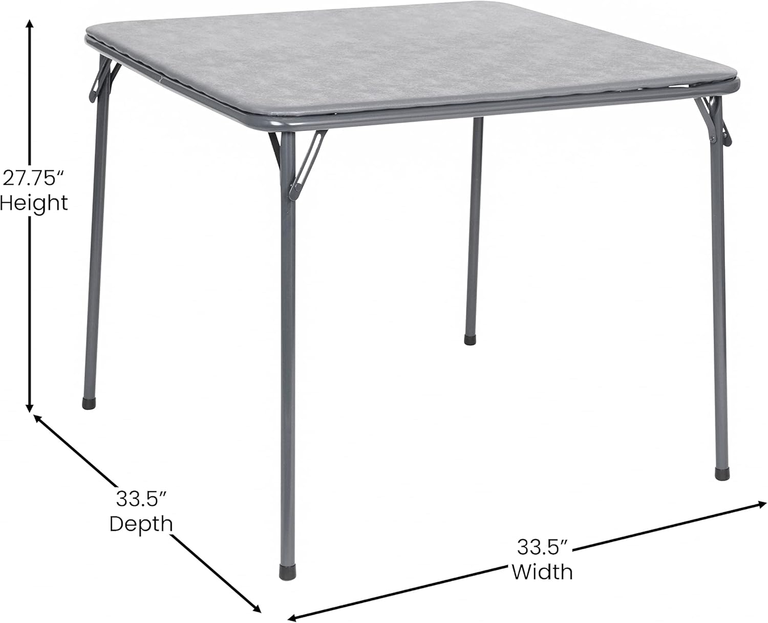 Flash Furniture Madison 5-Piece Folding Card Table and Chair Set, Gray | Portable, Indoor/Outdoor, Event Table and Chairs