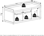Furinno Cubicle Storage Bench, Shoe Bench with Padded Seat Cushion, 3-Cube Open Shelves Entryway Bench, for Closet, Entryway, Living Room, White