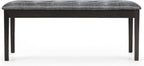 TANGZON 116cm/45Inches PU Leather Padded Dining Bench, Rubber Wood Legs Upholstered Bench, Tufted Long Bench Seat for Kitchen Living Room Bedroom Hallway Entryway (Grey)