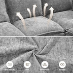 27" Large Square Ottoman with Storage, Modern Upholstered Footrest with Anti-Slip Legs for Couch Coffee Table Living Room, Bedroom, Entryway, Chenille Light Grey